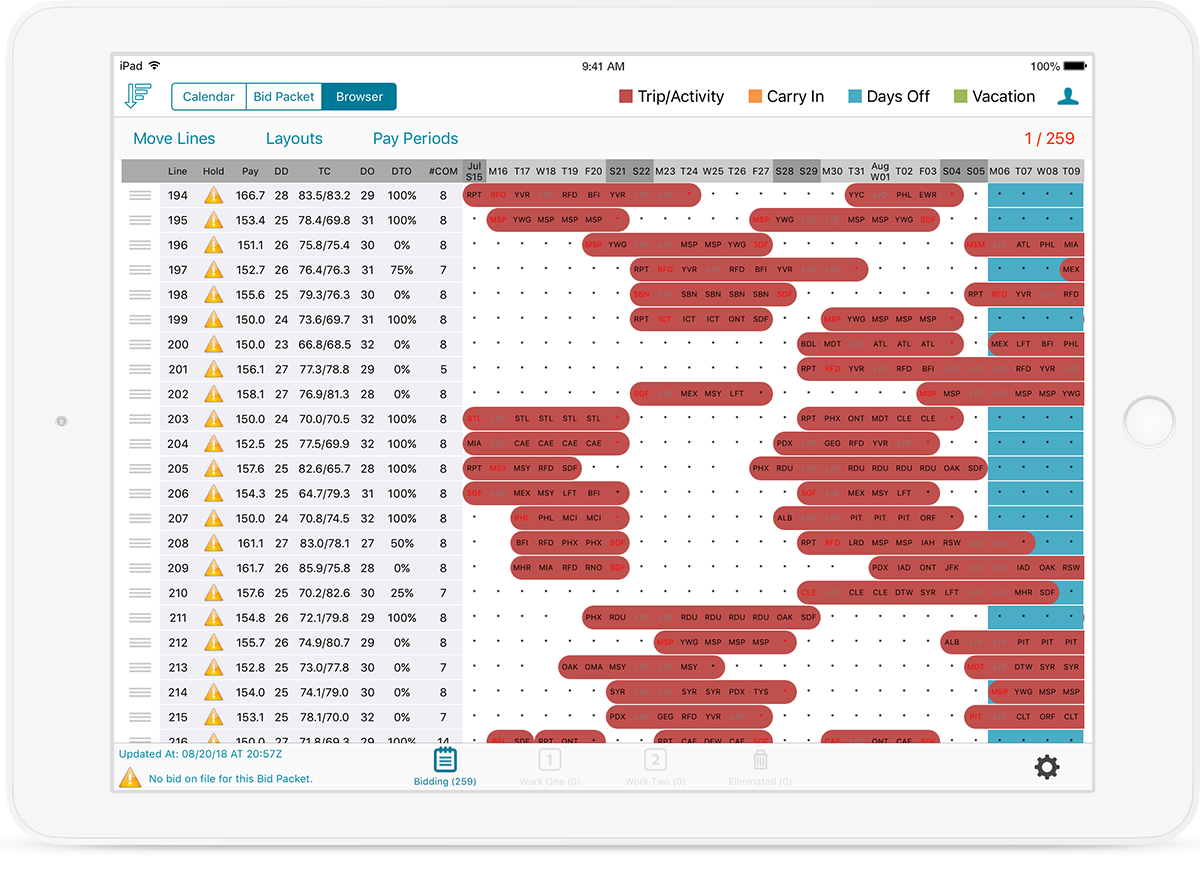 image of BidPro Plus! Bidding iPad app browser view